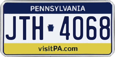 PA license plate JTH4068