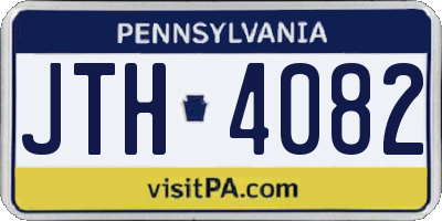 PA license plate JTH4082