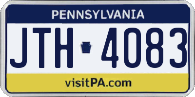 PA license plate JTH4083