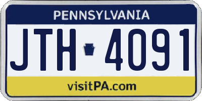 PA license plate JTH4091
