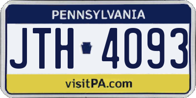PA license plate JTH4093