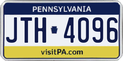 PA license plate JTH4096