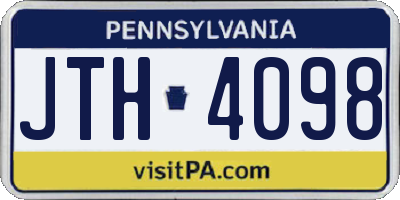 PA license plate JTH4098