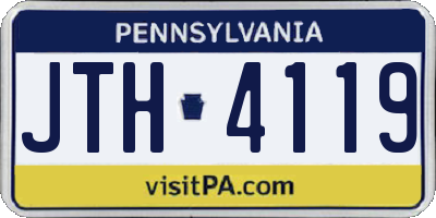 PA license plate JTH4119
