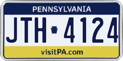 PA license plate JTH4124