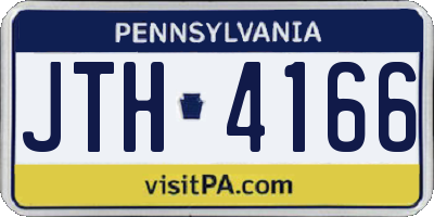 PA license plate JTH4166