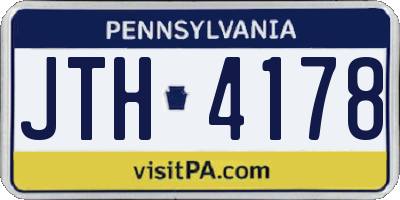 PA license plate JTH4178