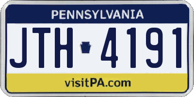 PA license plate JTH4191