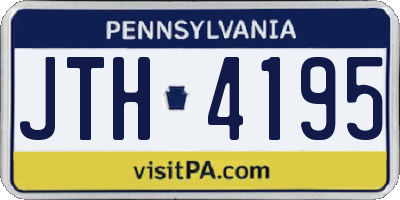 PA license plate JTH4195