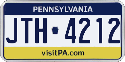 PA license plate JTH4212