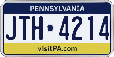 PA license plate JTH4214