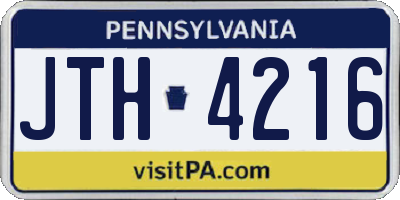PA license plate JTH4216