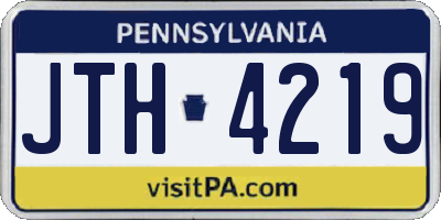 PA license plate JTH4219