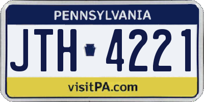 PA license plate JTH4221