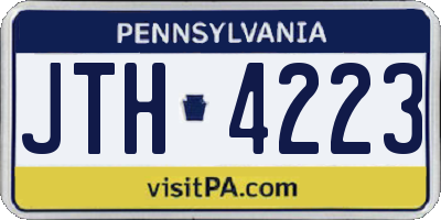 PA license plate JTH4223