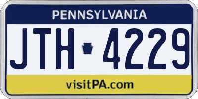 PA license plate JTH4229