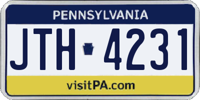 PA license plate JTH4231