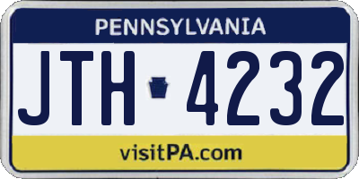 PA license plate JTH4232