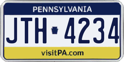 PA license plate JTH4234