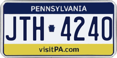 PA license plate JTH4240