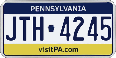 PA license plate JTH4245