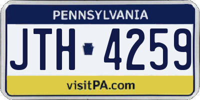 PA license plate JTH4259