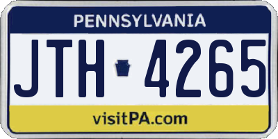PA license plate JTH4265