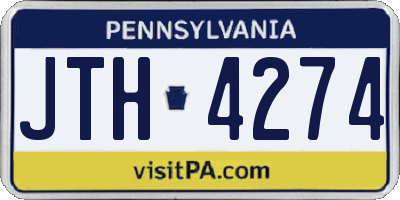 PA license plate JTH4274