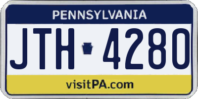PA license plate JTH4280