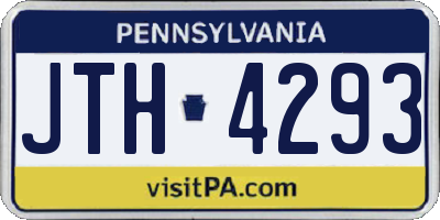 PA license plate JTH4293
