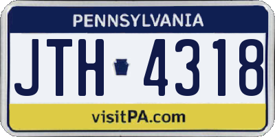 PA license plate JTH4318