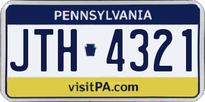 PA license plate JTH4321