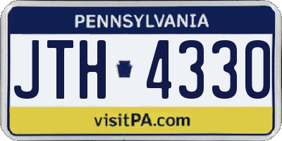PA license plate JTH4330