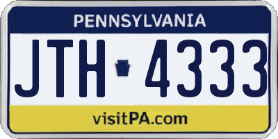 PA license plate JTH4333