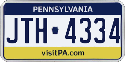 PA license plate JTH4334