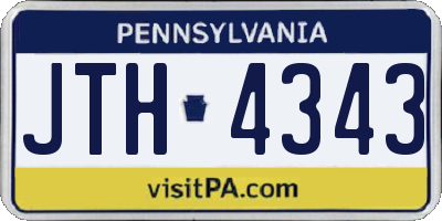 PA license plate JTH4343