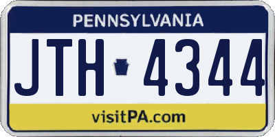 PA license plate JTH4344
