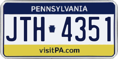 PA license plate JTH4351