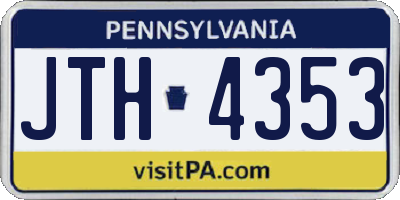 PA license plate JTH4353