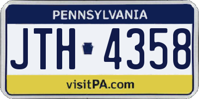 PA license plate JTH4358