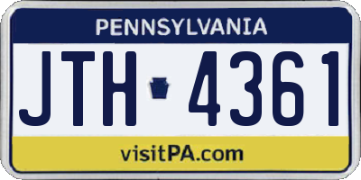 PA license plate JTH4361
