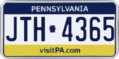 PA license plate JTH4365