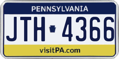 PA license plate JTH4366