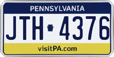 PA license plate JTH4376