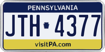 PA license plate JTH4377