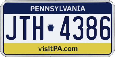 PA license plate JTH4386