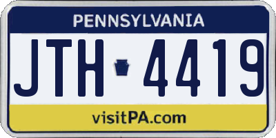 PA license plate JTH4419