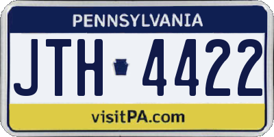 PA license plate JTH4422