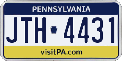 PA license plate JTH4431