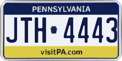 PA license plate JTH4443